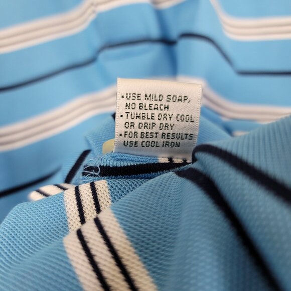 Masters Collections Polo Shirt 60's Two-Ply Pima Cotton Striped Sz L - Picture 13 of 16